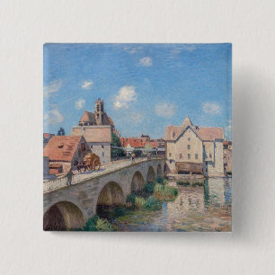 Alfred Sisley artwork - Le Pont de Moret 15 Cm Square Badge
