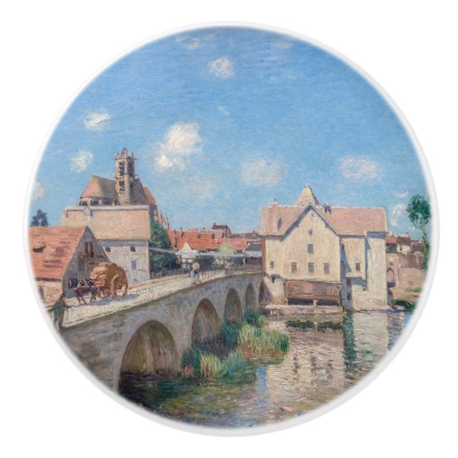 Alfred Sisley artwork - Le Pont de Moret Ceramic Knob (Front)