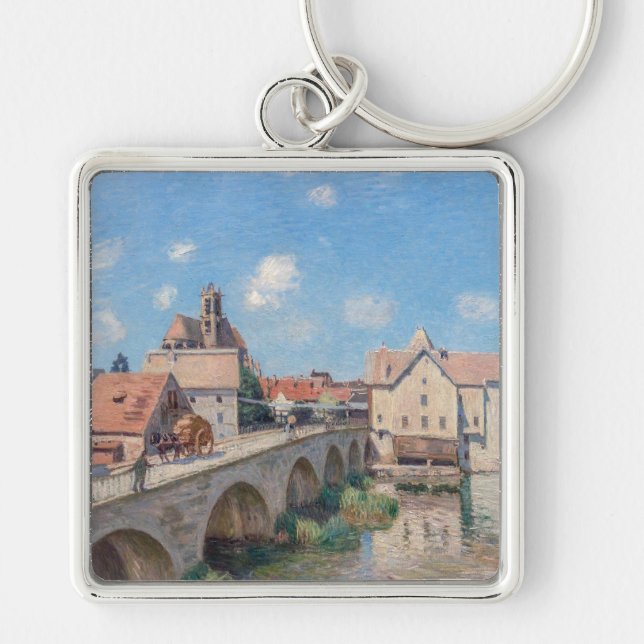 Alfred Sisley artwork - Le Pont de Moret Key Ring (Front)