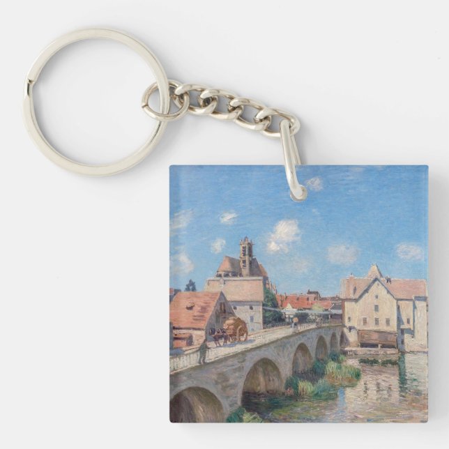 Alfred Sisley artwork - Le Pont de Moret Key Ring (Front)