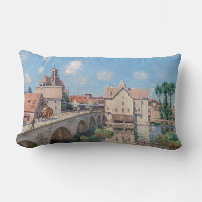 Alfred Sisley artwork - Le Pont de Moret Lumbar Cushion (Front)