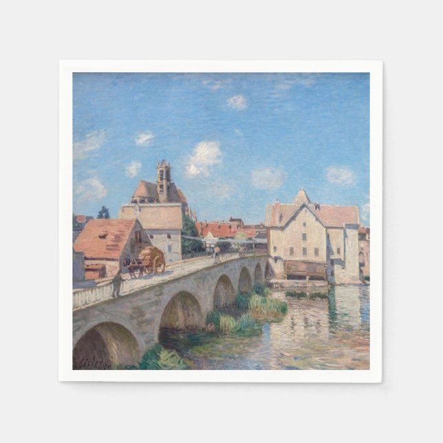 Alfred Sisley artwork - Le Pont de Moret Napkin (Front)