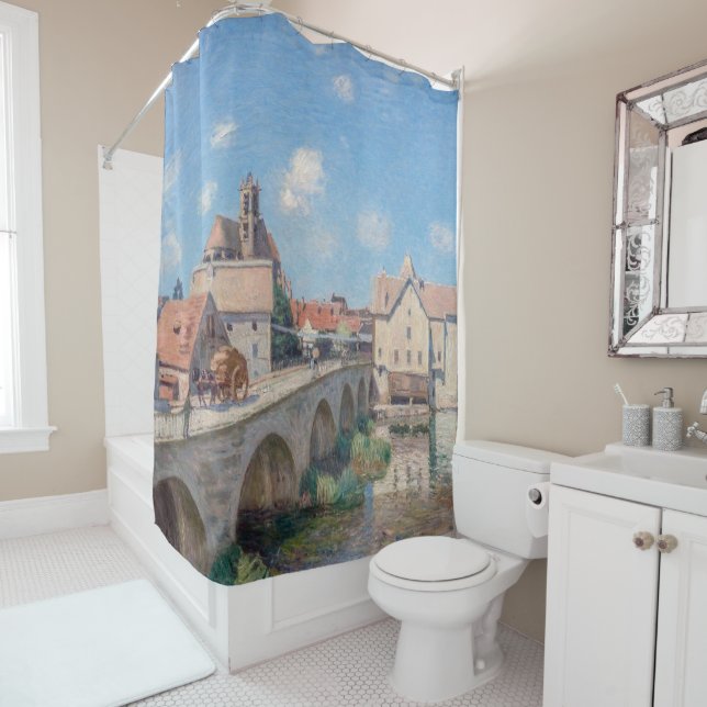 Alfred Sisley artwork - Le Pont de Moret Shower Curtain (In Situ)