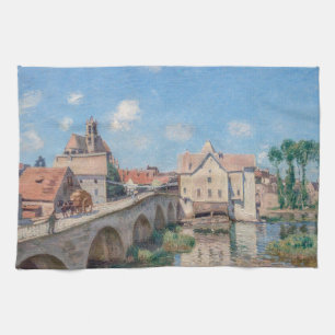 Alfred Sisley artwork - Le Pont de Moret Tea Towel