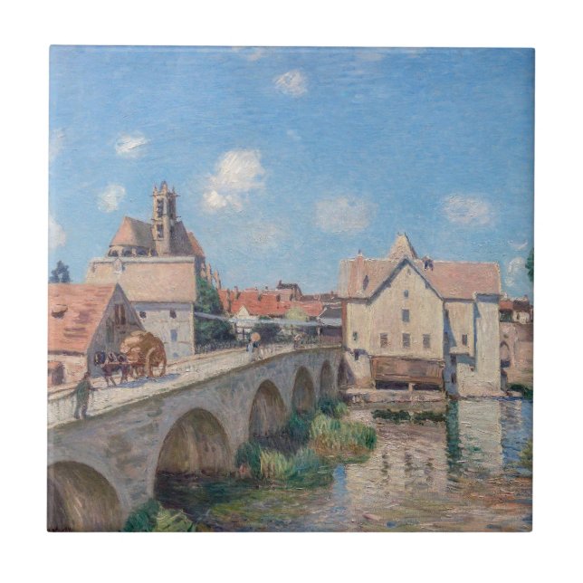 Alfred Sisley artwork - Le Pont de Moret Tile (Front)