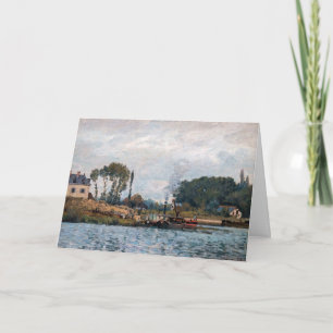 Alfred Sisley - Boats at the Lock at Bougival Card
