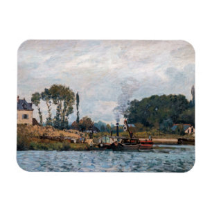 Alfred Sisley - Boats at the Lock at Bougival Magnet
