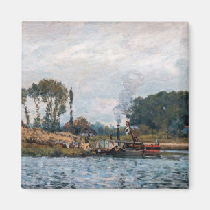 Alfred Sisley - Boats at the Lock at Bougival Magnet