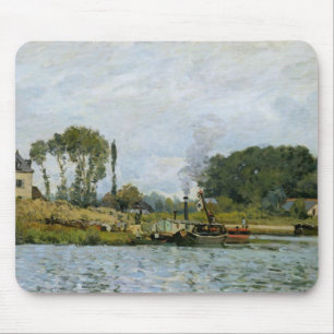 Alfred Sisley Boats at the lock at Bougival Mouse Mat