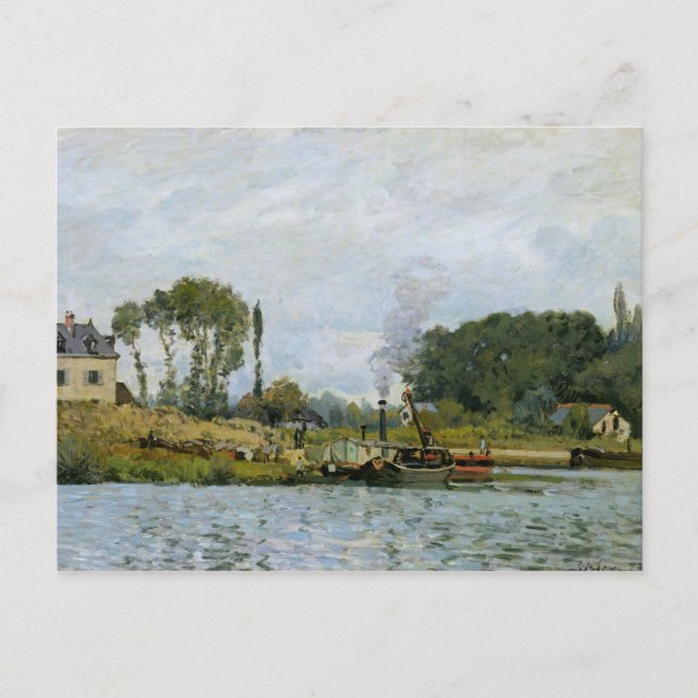 Alfred Sisley | Boats at the lock at Bougival Postcard (Front)