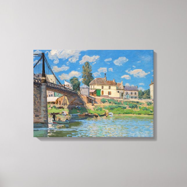 Alfred Sisley - Bridge at Villeneuve-la-Garenne Canvas Print (Front)