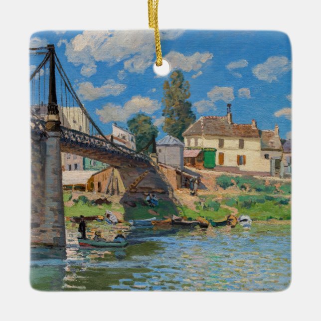 Alfred Sisley - Bridge at Villeneuve-la-Garenne Ceramic Ornament (Front)