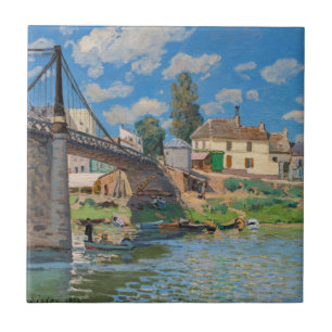 Alfred Sisley - Bridge at Villeneuve-la-Garenne Tile