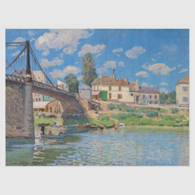 Alfred Sisley - Bridge at Villeneuve-la-Garenne Tissue Paper (Front)