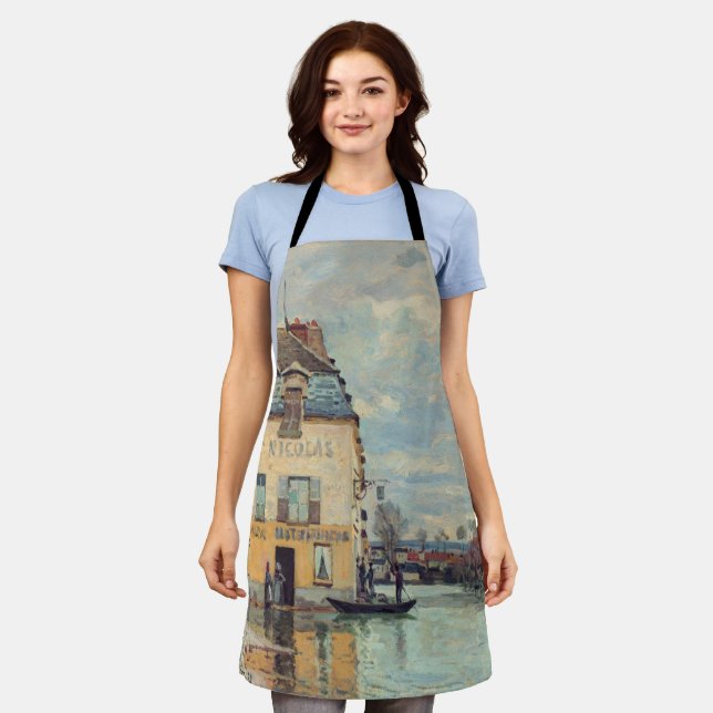 Alfred Sisley - Flood at Port-Marly 1872 Apron (Worn)
