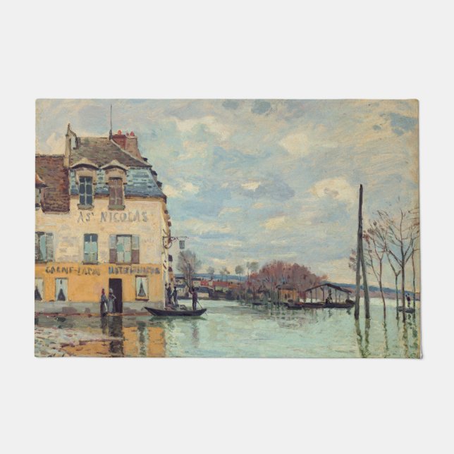 Alfred Sisley - Flood at Port-Marly 1872 Doormat (Front)