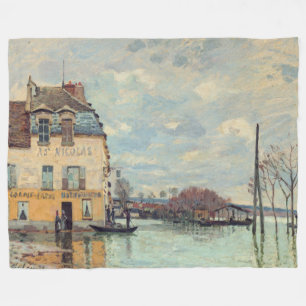 Alfred Sisley - Flood at Port-Marly 1872 Fleece Blanket