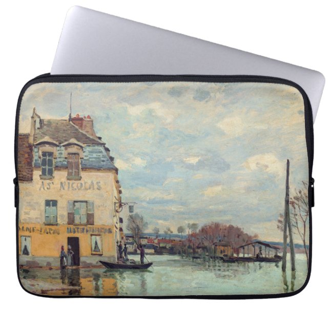 Alfred Sisley - Flood at Port-Marly 1872 Laptop Sleeve (Front)