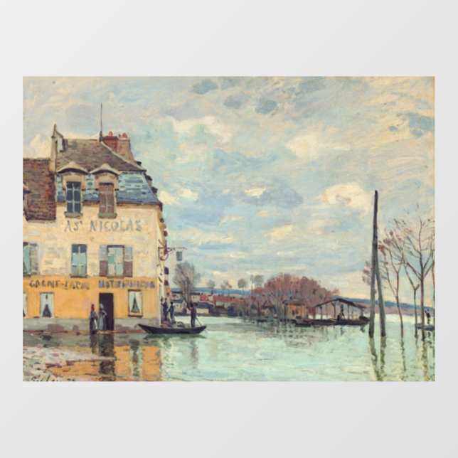 Alfred Sisley - Flood at Port-Marly 1872 Window Cling (Sheet)