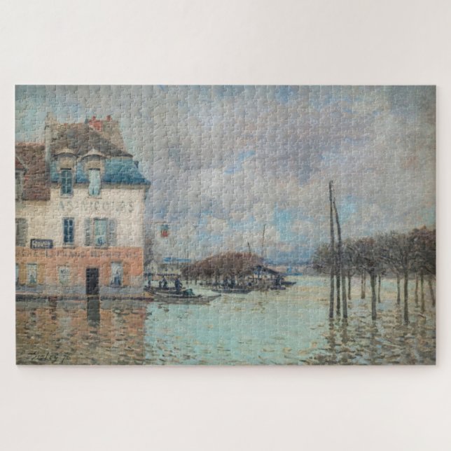 Alfred Sisley - Flood at Port-Marly 1876 Jigsaw Puzzle (Horizontal)