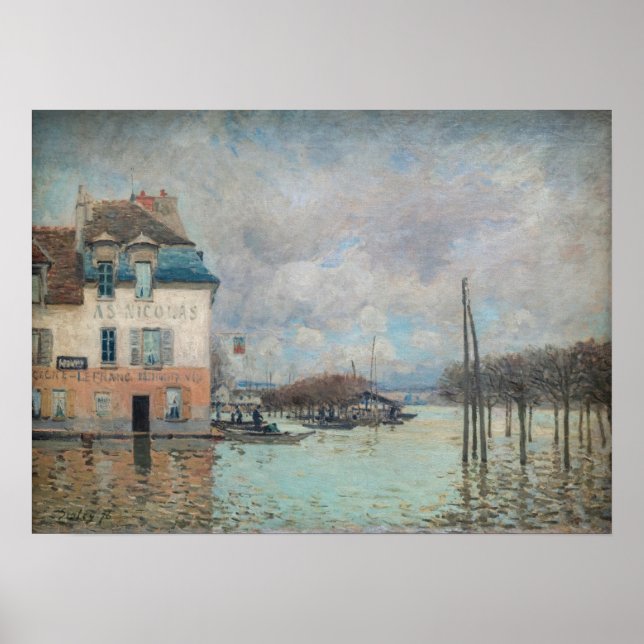 Alfred Sisley - Flood at Port-Marly 1876 Poster (Front)