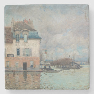 Alfred Sisley - Flood at Port-Marly 1876 Stone Coaster