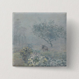 Alfred Sisley - Fog, Voisins 15 Cm Square Badge