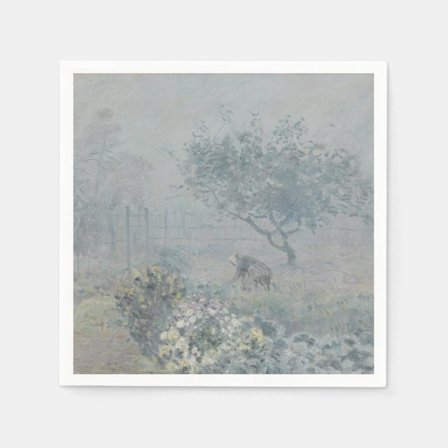 Alfred Sisley - Fog, Voisins Napkin (Front)