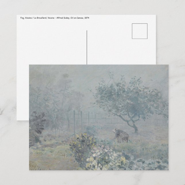 Alfred Sisley - Fog, Voisins Postcard (Front/Back)