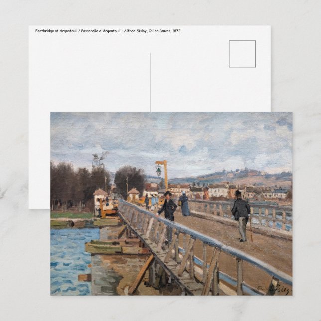 Alfred Sisley - Footbridge at Argenteuil Postcard (Front/Back)