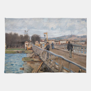Alfred Sisley - Footbridge at Argenteuil Tea Towel