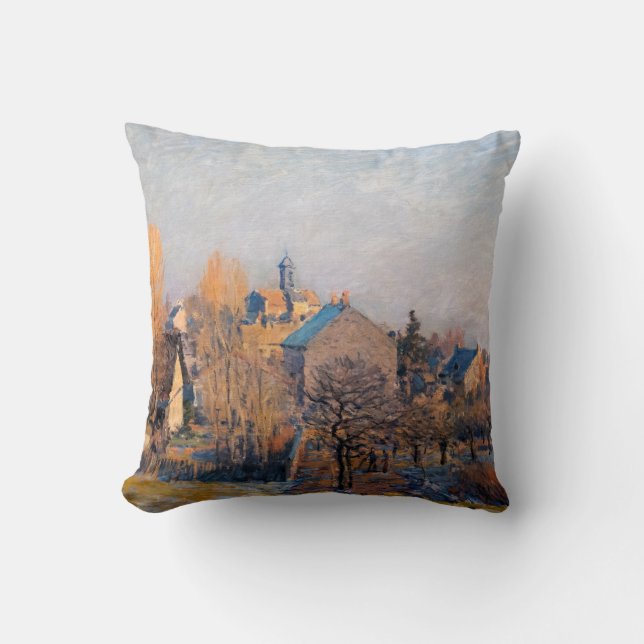 Alfred Sisley - Frosty Morning in Louveciennes Cushion (Front)