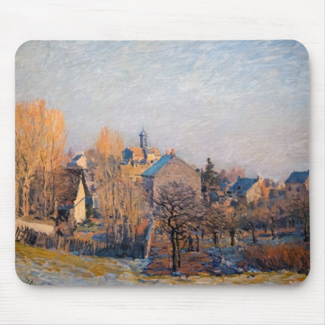 Alfred Sisley - Frosty Morning in Louveciennes Mouse Mat (Front)