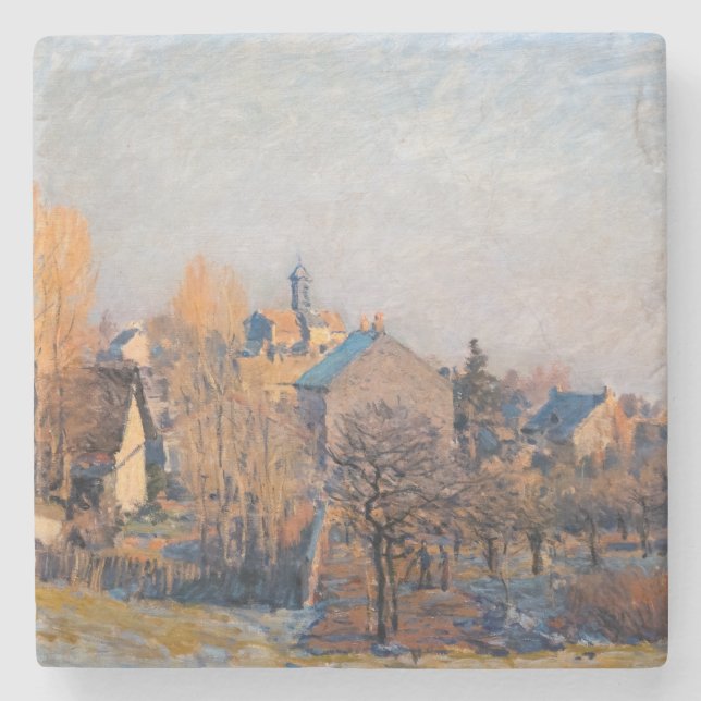 Alfred Sisley - Frosty Morning in Louveciennes Stone Coaster (Front)