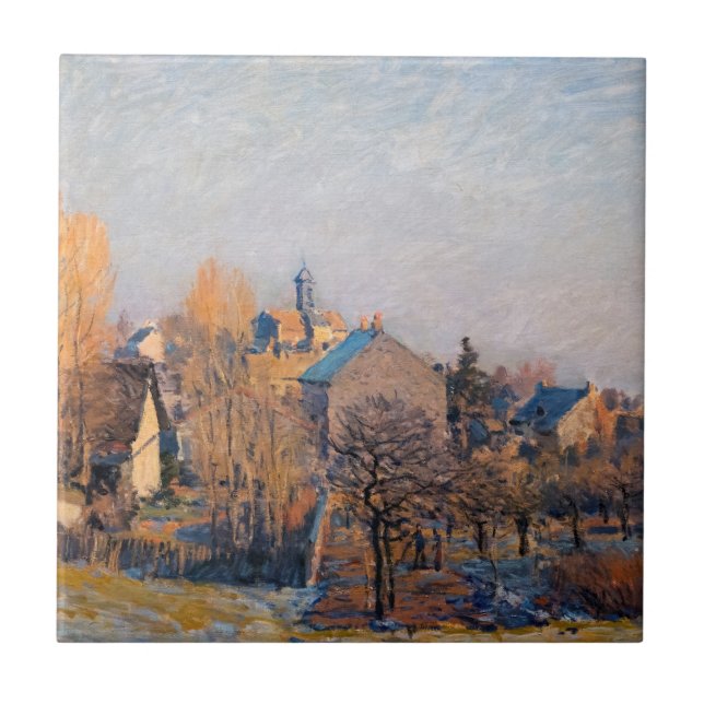 Alfred Sisley - Frosty Morning in Louveciennes Tile (Front)