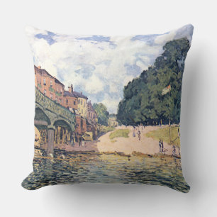 Alfred Sisley Hampton Court Bridge Cushion