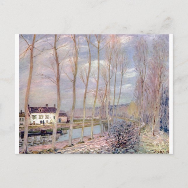 Alfred Sisley Loing - Kanal 1892 Oil Landscape Postcard (Front)