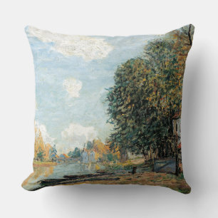 Alfred Sisley  Moret: The Banks of the River Loing Cushion