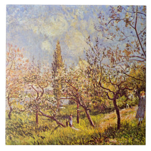 Alfred Sisley Orchard in spring Tile