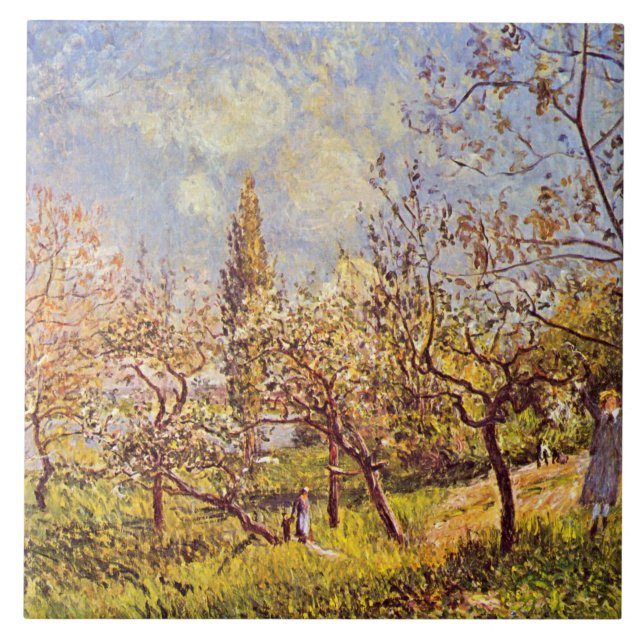 Alfred Sisley Orchard in spring Tile (Front)