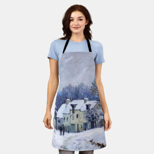 Alfred Sisley - Place Chenil in Marly, Snow Effect Apron