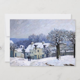 Alfred Sisley - Place Chenil in Marly, Snow Effect Invitation