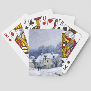 Alfred Sisley - Place Chenil in Marly, Snow Effect Playing Cards