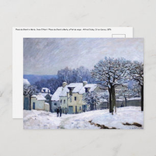 Alfred Sisley - Place Chenil in Marly, Snow Effect Postcard