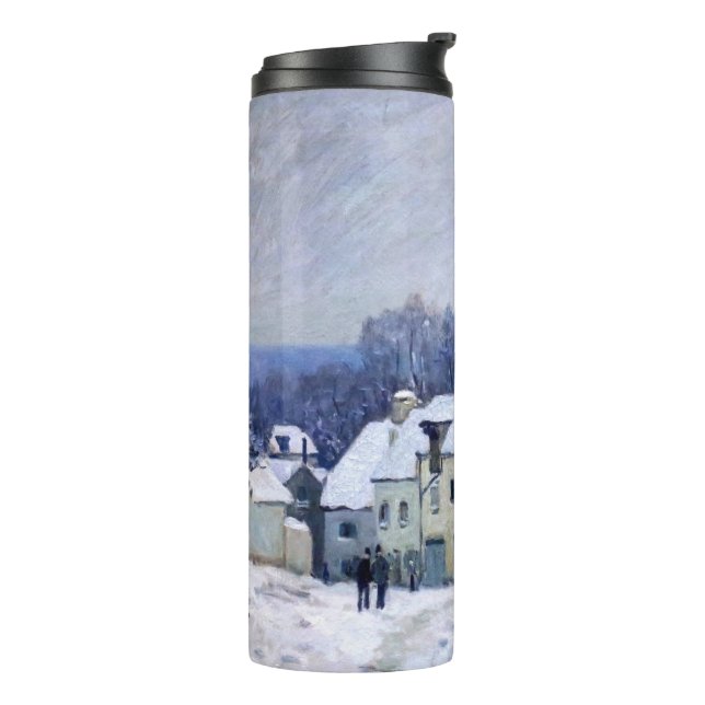 Alfred Sisley - Place Chenil in Marly, Snow Effect Thermal Tumbler (Rotated Left)