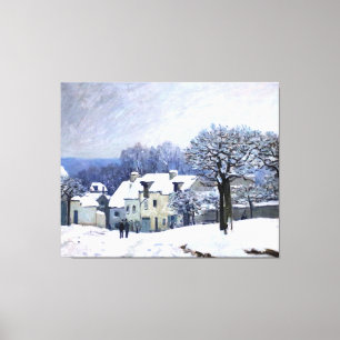Alfred Sisley Place du Chenil in Marly, snow  Canvas Print
