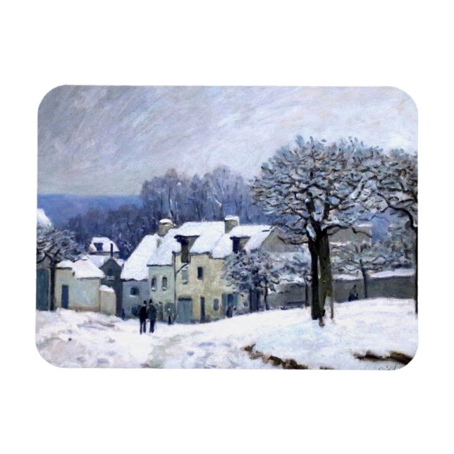 Alfred Sisley Place du Chenil in Marly, snow  Magnet (Horizontal)