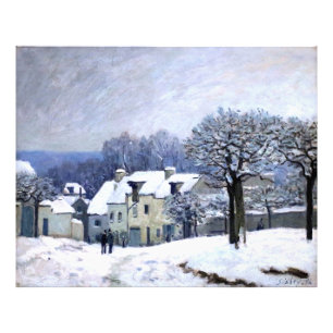 Alfred Sisley Place du Chenil in Marly, snow  Photo Print