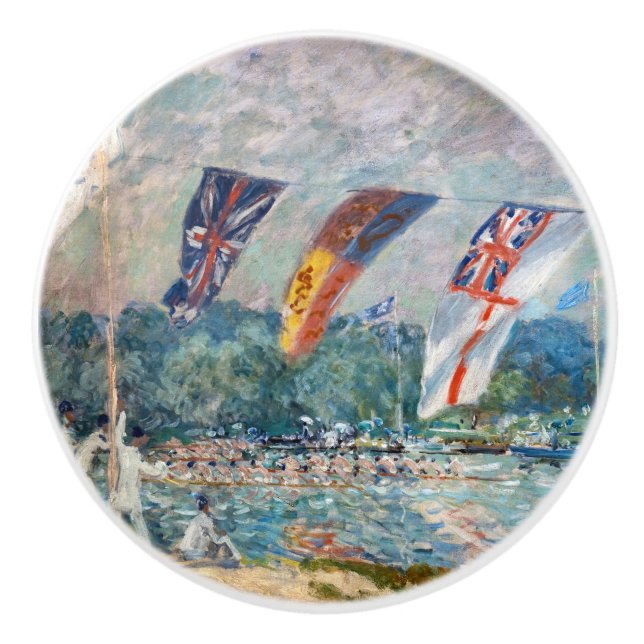 Alfred Sisley - Regatta at Molesey Ceramic Knob (Front)