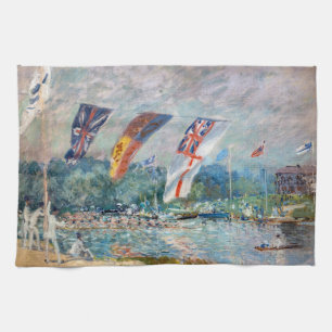 Alfred Sisley - Regatta at Molesey Tea Towel